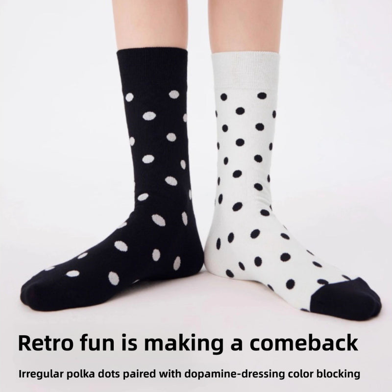 Polka Dot Trendy AB Tide Medium Tube Socks