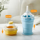 Collapsible Ice Maker Cup with Lid & Straw