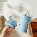 Collapsible Ice Maker Cup with Lid & Straw
