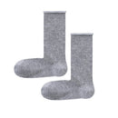 Women Silky Rolled Edge Mid-Calf Tube Socks