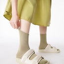 Women Silky Rolled Edge Mid-Calf Tube Socks