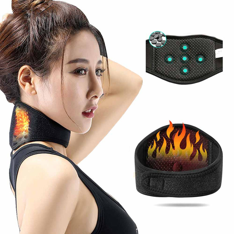 Tourmaline Magnetic Therapy Neck Pad Thermal Massager Belt Support Brace