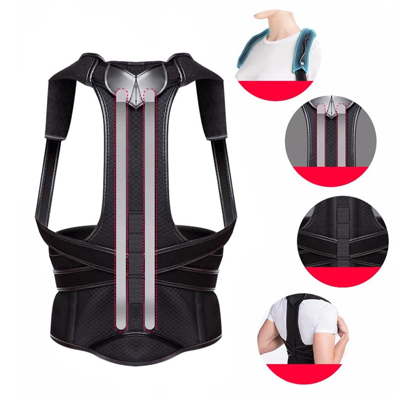 Metal Posture Corrector Adjustable Spinal Auxiliary Orthosis Back Brace  Straightener for Kyphosis Humpback Thoracic Spinal Support Pain Relief Men  Women Adults (Color : S) (S) : : Health & Personal Care