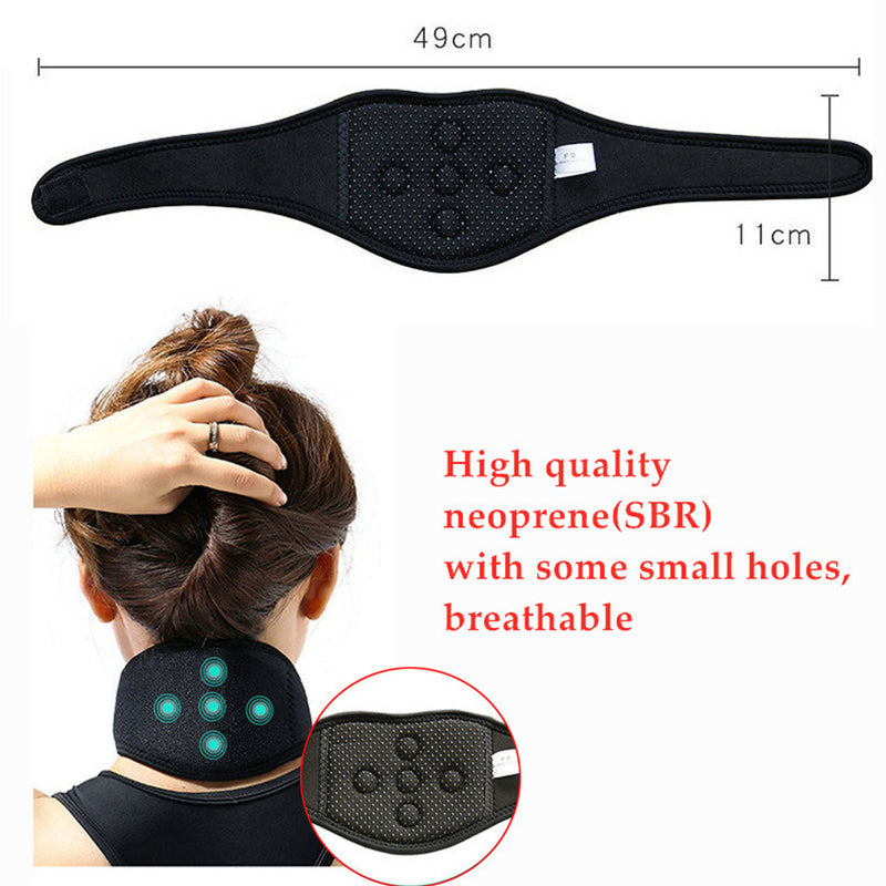 Tourmaline Magnetic Therapy Neck Pad Thermal Massager Belt Support Brace