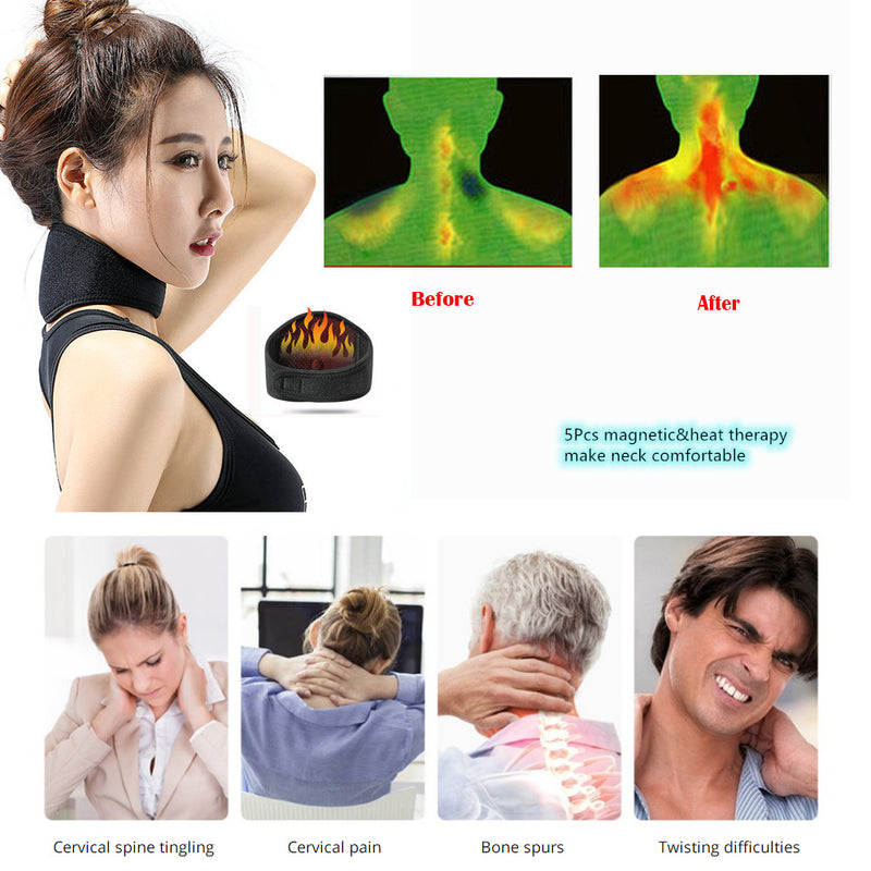 Tourmaline Magnetic Therapy Neck Pad Thermal Massager Belt Support Brace