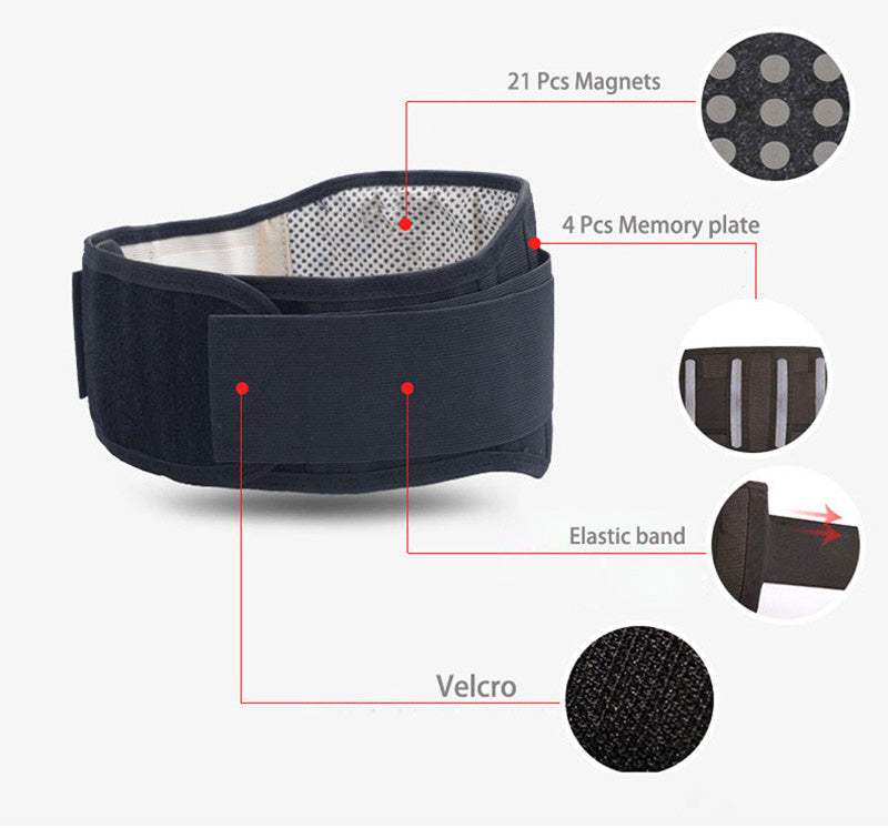 Adjustable Tourmaline Magnetic Therapy Waist Lumbar Brace Support Belt