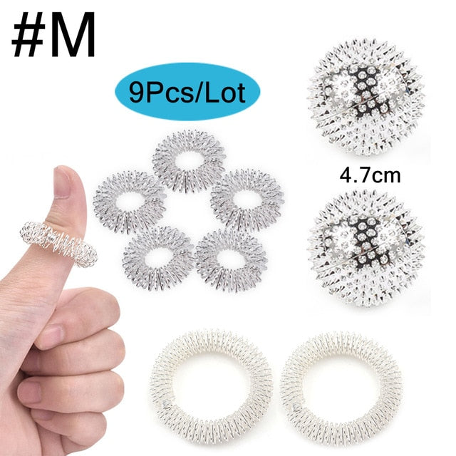 9Pcs/Set Pressure Relief Magnetic Therapy Massager Hand Foot Back Neck Body Acupuncture Ball Needle Massage Muscle Stimulator